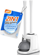 LOVLOY Toilet Plunger and Brush with Holder, Bowl Brush and Heavy Duty Toilet