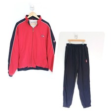 Reebok Vintage 90s Tracksuit Size Medium Mens Red Blue Track Top Joggers