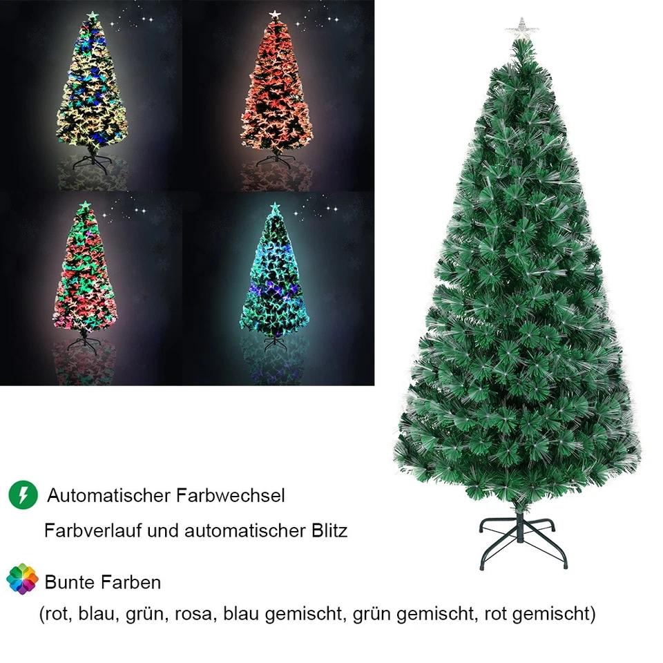 120-240cm Weihnachtsbaum Künstlicher Tannenbaum Bunt LED Christbaum Kunstbaum - Bild 4 von 4
