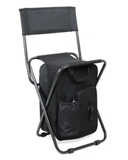 Folding Ice Fishing Chair with Cooler Backpack Seat Camping Hunting Tailgating