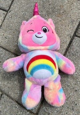 Care Bears Unlock The Magic CHEER BEAR Plush Toy Unicorn Hood Rainbow Wink Cute