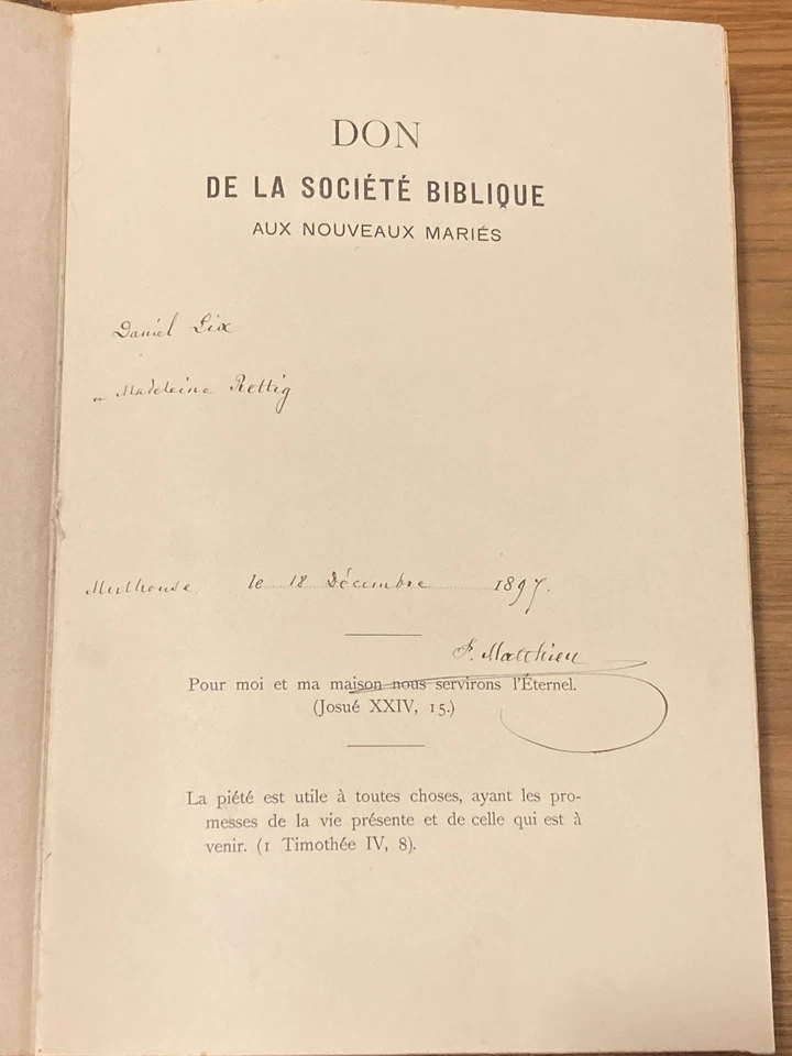 LA SAINTE BIBLE 1896 - ANCIEN et NOUVEAU TESTAMENT - Société biblique de France - Photo 4/4
