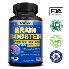 Brain Supplement for Memory & Focus-Nootropics for Concentration & Energy-120ct