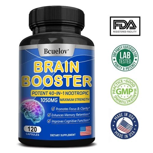 Brain Supplement for Memory & Focus-Nootropics for Concentration & Energy-120ct