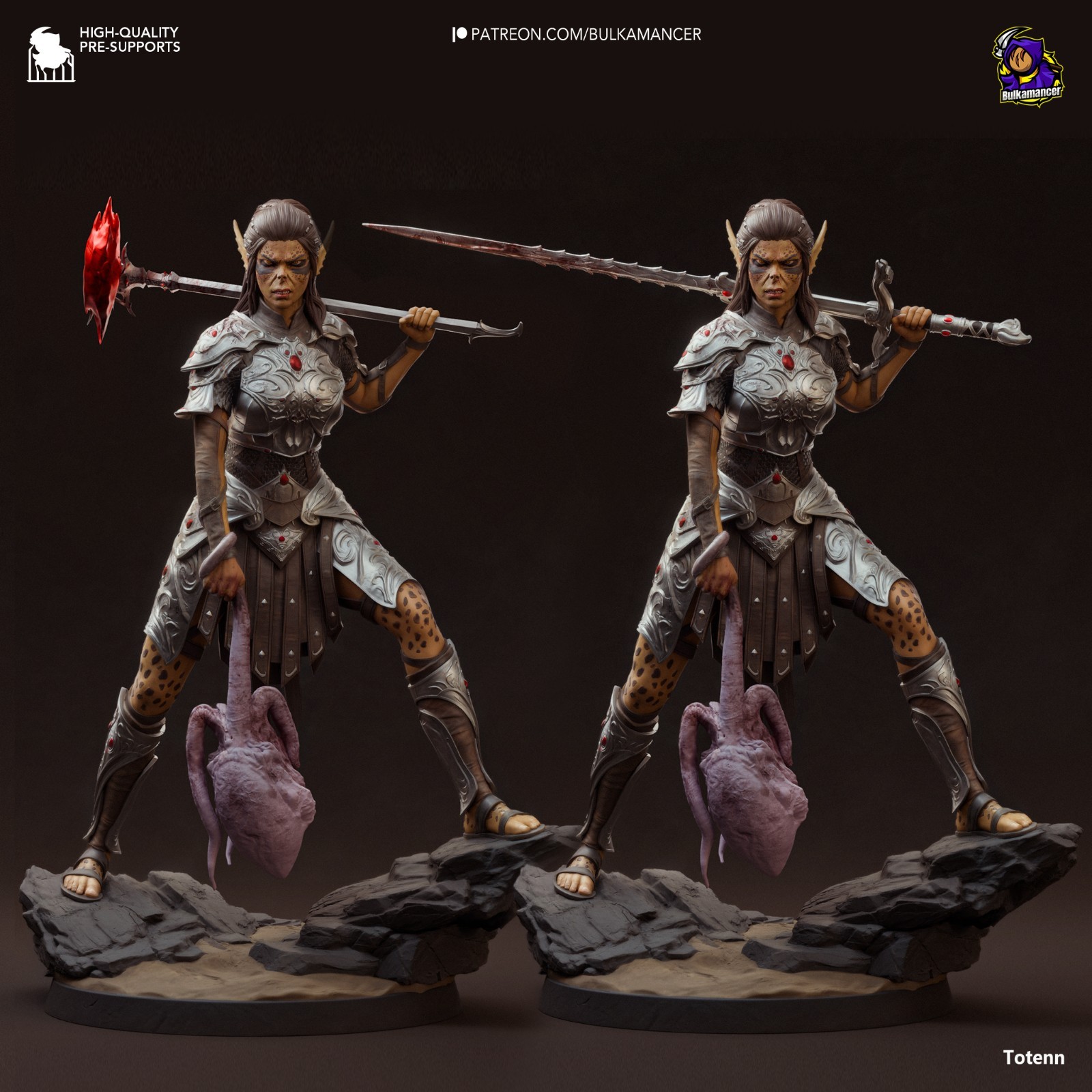 Statue résine Lae'zel de 28cm, sculpture Bulkamancer haute fidélité