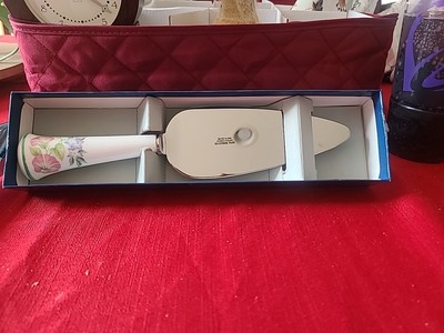 Vintage Royal Worcester Cake Slice Forget Me Not- Arden Lavinia - New Open Box