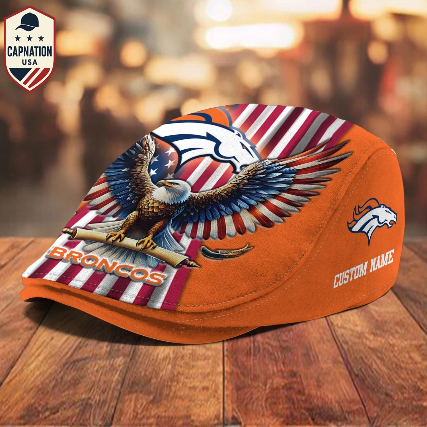 Denver-Broncos Jeff Cap Personalized Name football Jeff Cap Driving Cap Golf Cap