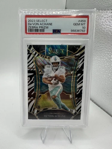 2023 Panini Select - De'Von Achane #176 (RC) Zebra Print PSA 10 POP3