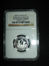 2009 S Silver Northern Marianas Quarter PF70 Ultra Cameo 90% Silver.