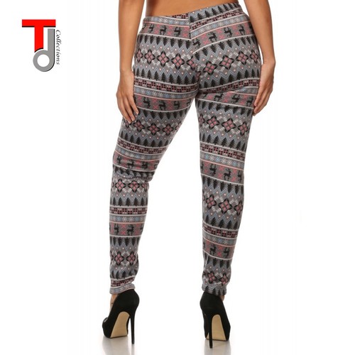Women's Print New Winter Thick Warm Fleece Lined Stretchy Leggings Pants Warm - Picture 41 of 44