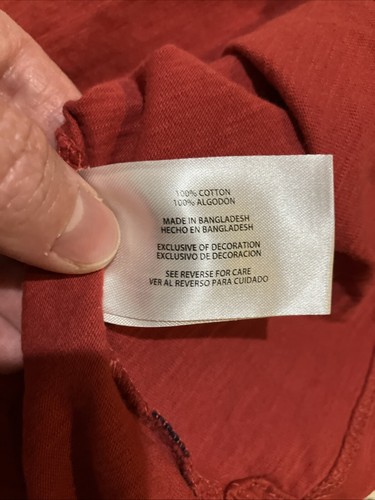 GAP Mens Henley Shirt Mens XL Red Long Sleeve Relaxed Fit 3-Button Tag Flaw READ - Picture 13 of 17