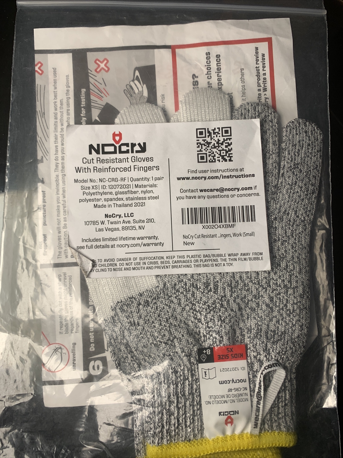 NoCry Cut Resistant Gloves Ambidextrous Food Grade High Performance