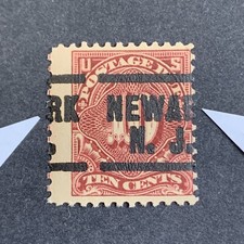 2/232 timbres américains Scott J65 10c précancel Newark NJ Shift RK erreur MNHOG excellent EFO