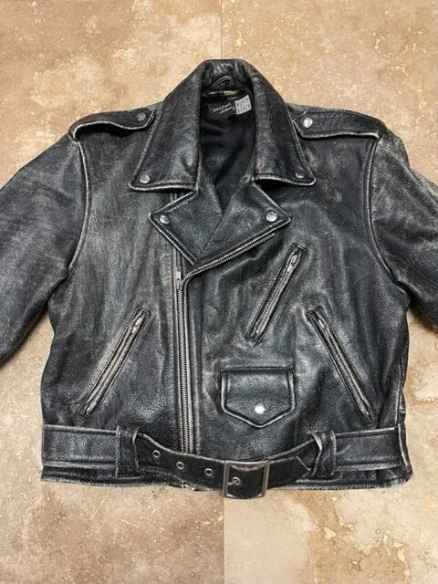 Vintage North Beach Leather Jacket Skull Dagger Cards
