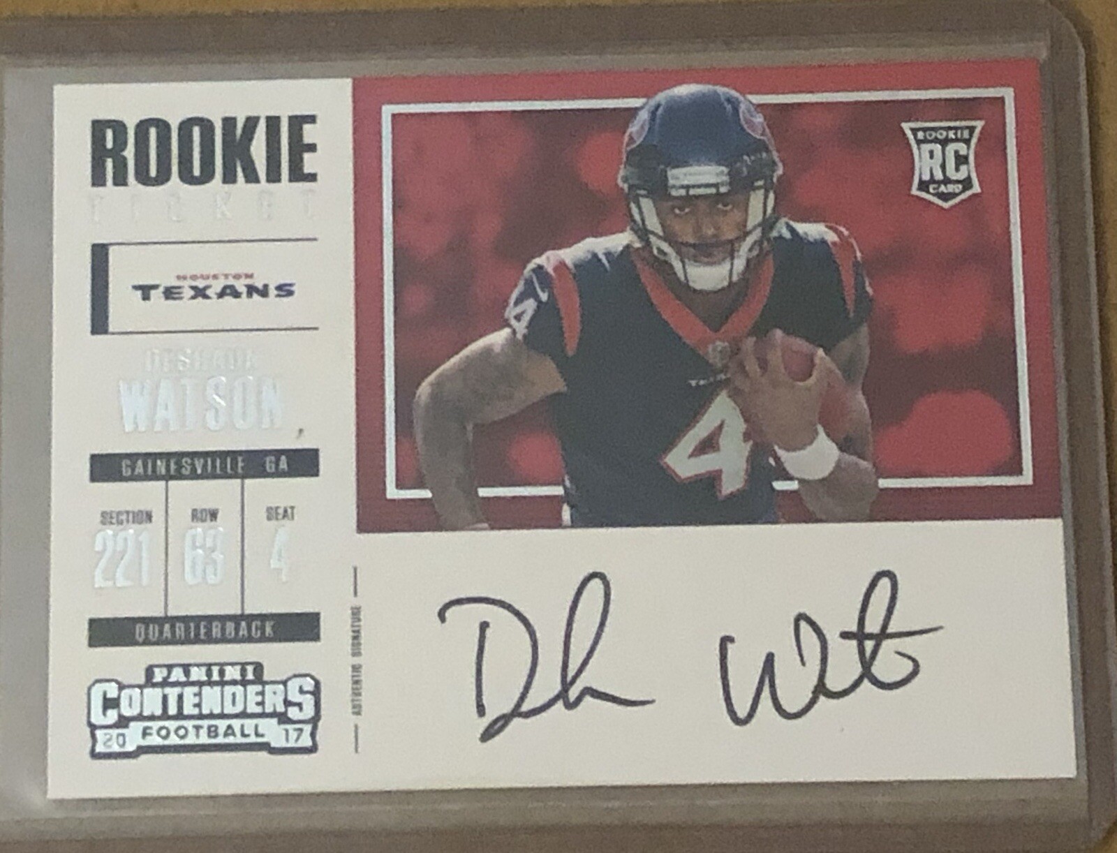 2017 Deshaun Watson Contenders Variation SP* Rookie Auto/Autograph /100 RC MINT+