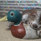 JLL Ceramic Friends Figurine Spaniel Puppy With Mallard Duck Hand Painted Larne 