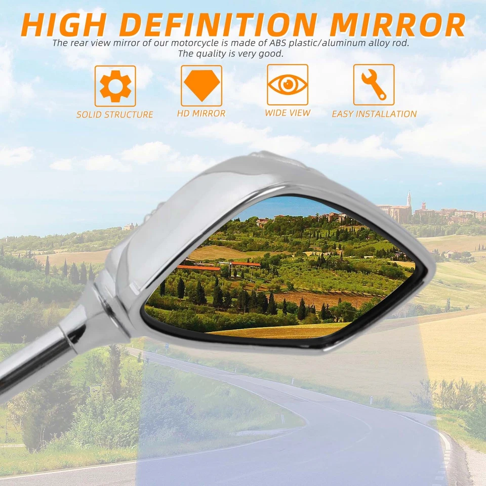 Par de Espelhos Laterais de Motocicleta Retrovisores Para Yamaha Royal Star 1300 Tour Deluxe - Imagem 4 de 4