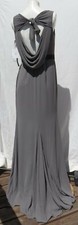 NEW 178 WHITE by VERA WANG Gray Crepe Tank Drape Bridesmaid Maxi Dress US S 4
