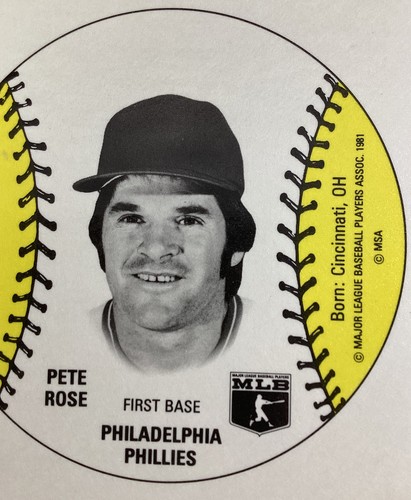 Pete Rose Philadelphia Phillies Wiffle Insert Preproduction Card 1981 RARE - Picture 4 of 5