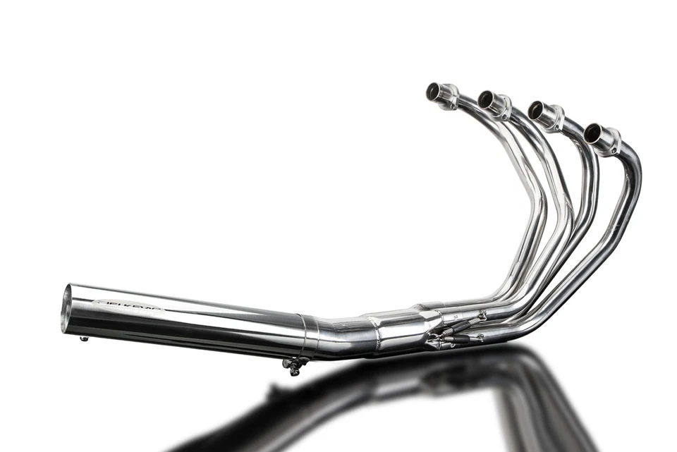 Silenciador recto de acero inoxidable 4-1 escape completo Delkevic Honda CB400 F 1975-1977 Foto 3 de 4