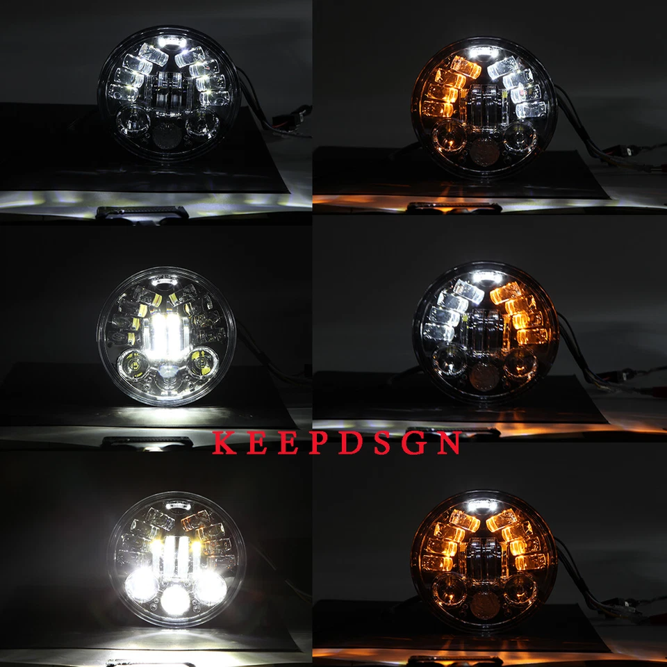 4 PIEZAS 5-3/4" 5.75" LED faros blancos DRL indicador alto/bajo para Peterbilt 352 Foto 3 de 4