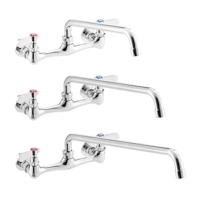 AMGOOD Wall Mount Kitchen Sink Faucet |8" Center | NSF Commercial Restaurant Laundry ||