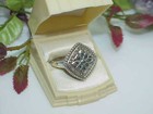 Sterling Blue & White Diamonds Star Top Ring Sz: 7 ~ 5.6Gr Vintage Gallery  — photo 3