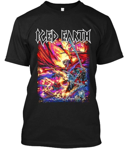 Limited New Popular Iced Earth The Dark Saga American Graphic Logo T-SHIRT S-4XL