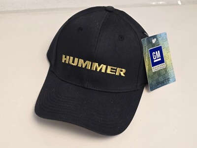 Hummer H2 Classic Owners Hat GM  Black W/ Gold Embroidered NWT Flex Fit OSFM 