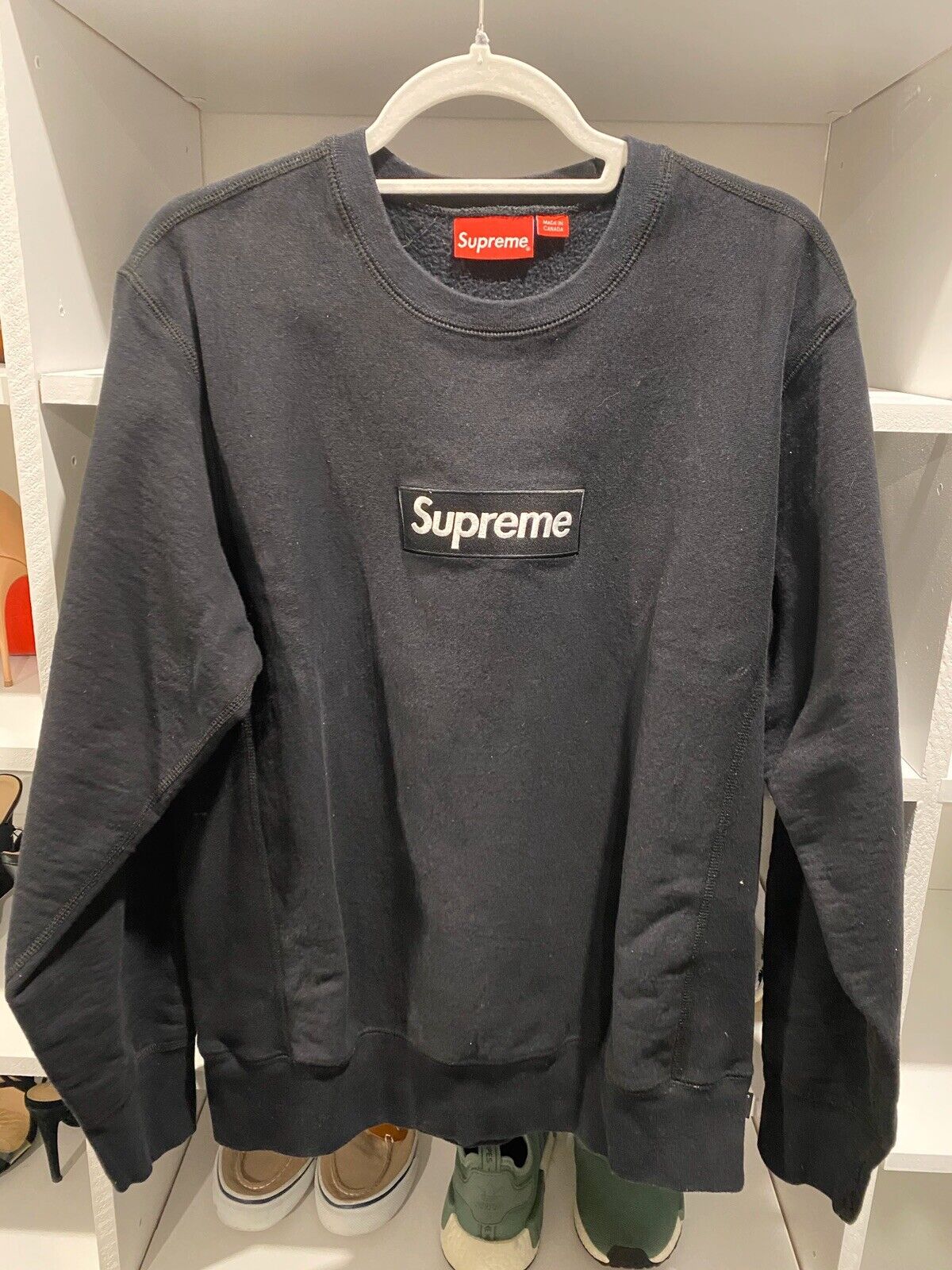 人気SALE得価 Supreme Box Logo Crewneck Black Lサイズ 黒 限定SALE低価