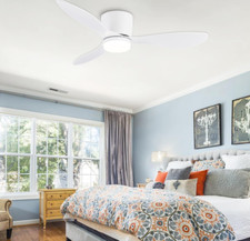 GESUM 42 Inch Flush Ceiling Fan with Lights & Remote Control 3 Blades