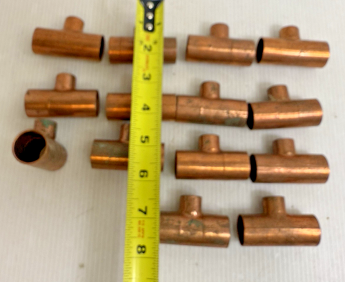 LARGE LOT 14PC COPPER FITTINGS CONNECTORS - Bild 2 von 6