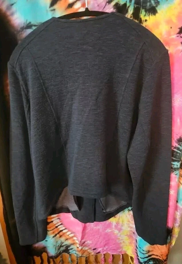 Chaqueta Torrid Moto Blazer Tejido Suave 2X Manga Larga Cremallera Completa Versátil Azul Foto 3 de 4