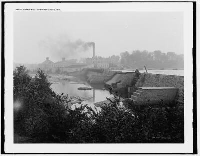 Paper mill Combined Locks Wisconsin c1900 OLD PHOTO