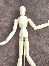 13" Wood Poseable Art Model Mannequin On Stand