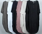 LADIES ITALIAN PLAIN & FLORAL LAGENLOOK QUIRKY COMFY CASUAL COCOON LINEN DRESS