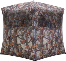 Ground Blind 2 Person Hunting w/ Full-Length Zippered Door, Poles, Carry Bag NEW