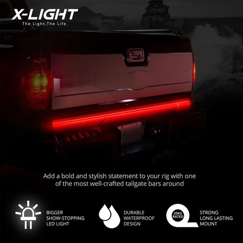 60" TRIPLE LED Tailgate Bar Sequential Turn Signal Amber Rigid Brake Light Rear - Bild 5 von 7