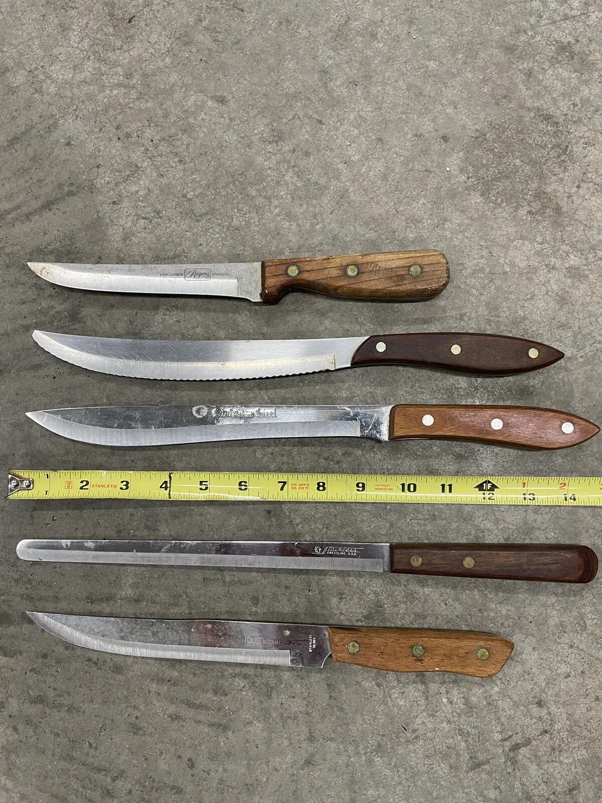 BS6 lot of Interpur Crestline Rogers knife knives