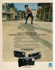 1986 MINOLTA Freedom I II III 35mm compact pocket camera Vintage Print Ad