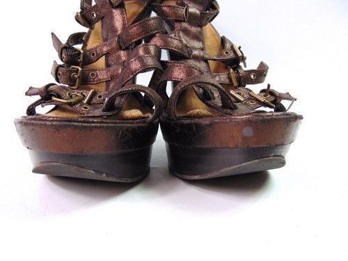 Sandalias/zapatos de gladiador Your-Feet-Look-Preciosas marrones de tacón alto | Talla Reino Unido 6 - Imagen 4 de 13