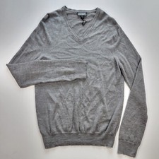 Express Men's Pullover Sweater V-neck Gray Merino Wool Size Large NEW W/O TAG