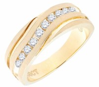 Diamant Ehering 10K Gelbgold Rund Schliff 0.50 Karat Herren Komfort FüR Ring