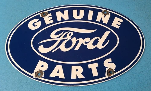 Vintage Ford Automobile Sign - Gas Car Service Station Pump Motor Porcelain Sign