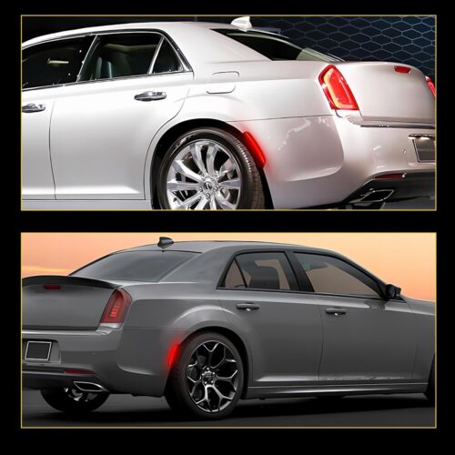 Juego de luces de señalización laterales para parachoques trasero izquierda y derecha para Chrysler 300 2015-2024 lente roja - Imagen 2 de 12