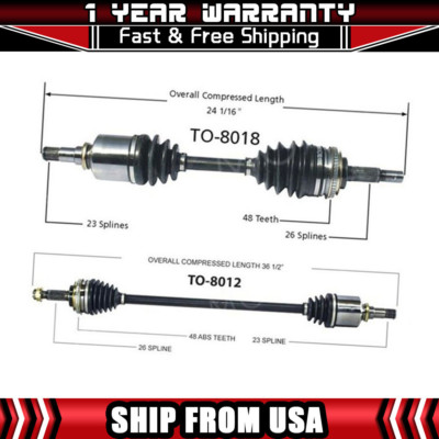 TrakMotive CV Axle Shaft – Front Pair For Toyota Corolla & Chevy Prizm (1990-2002)