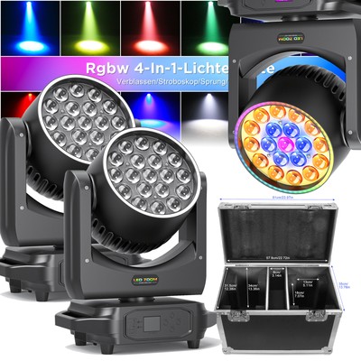 U`King 380W LED Zoom Beam Wash Moving Head Bühnenlicht + Flightcase RGBW DMX DJ