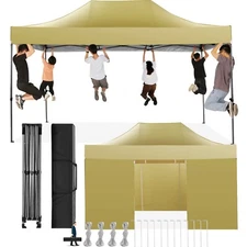 10x15 Heavy Duty Pop up Canopy Commercial Waterproof Outdoor Tent w/ 4 Sidewalls