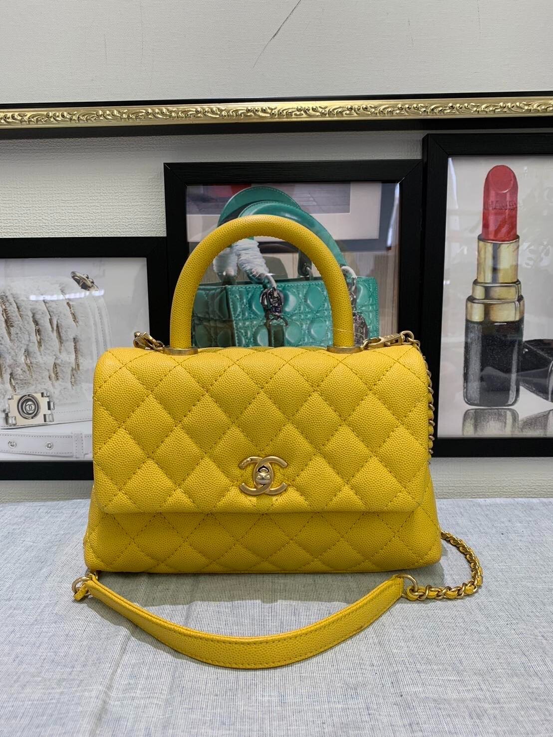 CHANEL Coco Handle 2way Shoulder Bag in Caviar Leather-image