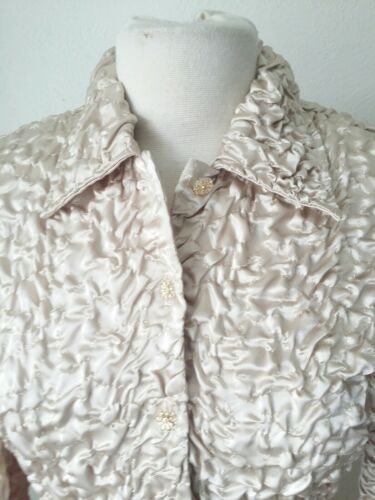 Joseph Ribkoff Beige Crinkle Button up Jacket Mid weight Dressy Size 4 Nwt New - Picture 7 of 12